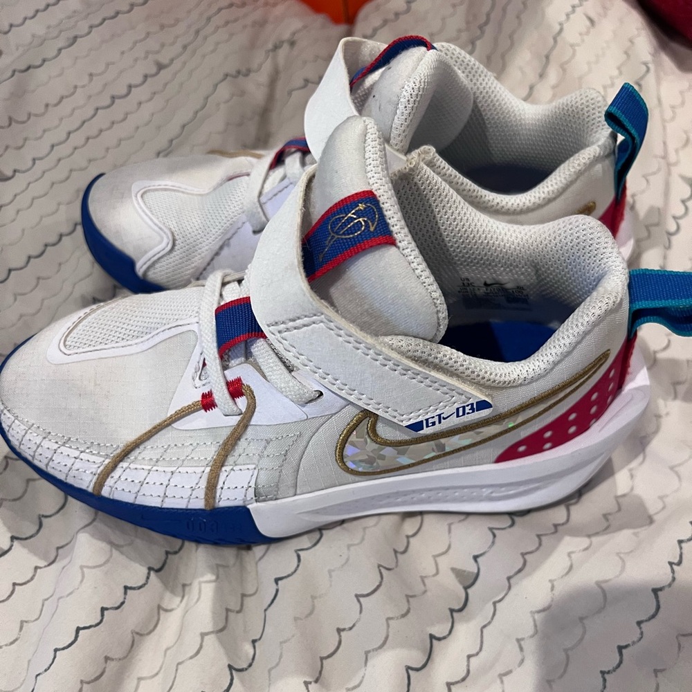 Nike Kids White and Blue Shoes